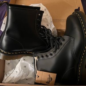 Black Dr. Marten’s smooth leather boots